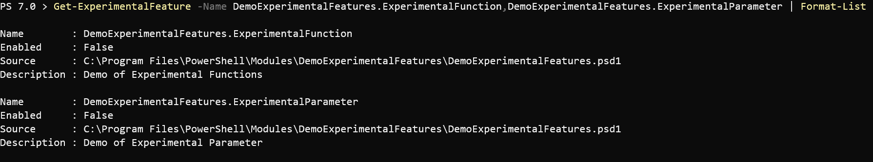 Experimental Features Demo Module